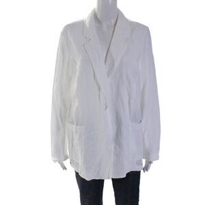 Line Womens Cotton White Collar Long Sleeve Button Down Filippa Shirt Size M
